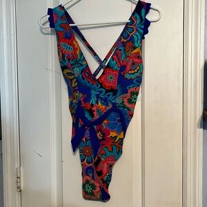 Skinny Dippers size Small colorful swimsuit. NWOT